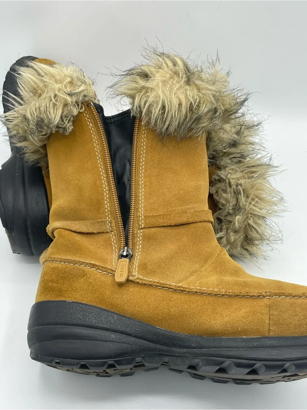 Sorel Northern Lite Tall Suede Zip Boot in Mustard.